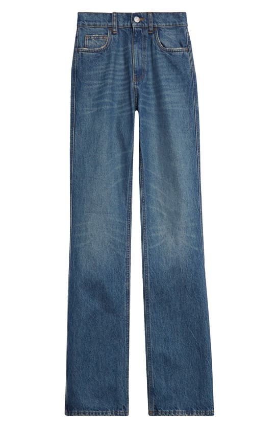 Shop Coperni High Waist Straight Leg Jeans In Blue