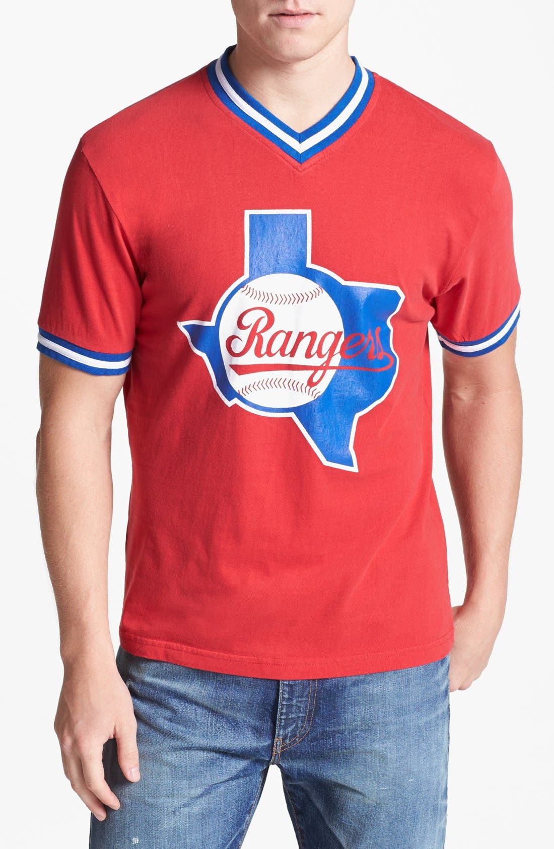 texas rangers v neck shirt