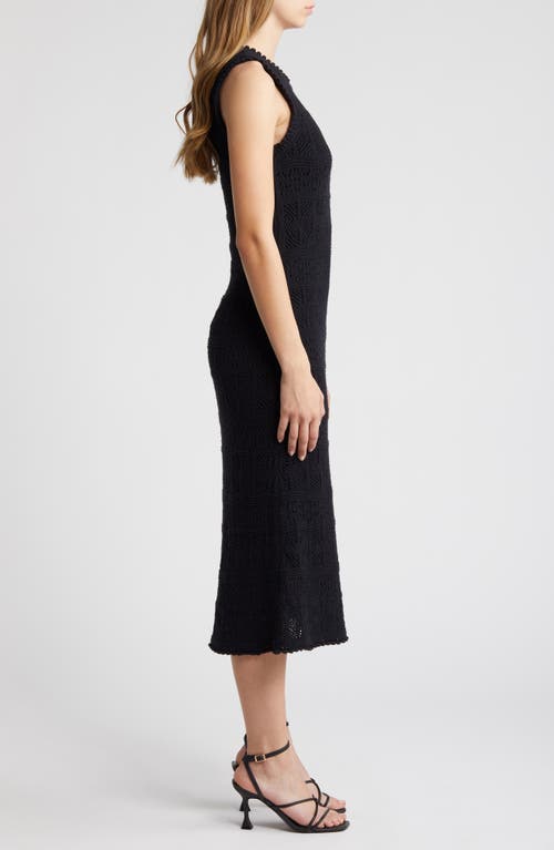 Shop Chelsea28 Sleeveless Pointelle Sweater Dress In Black