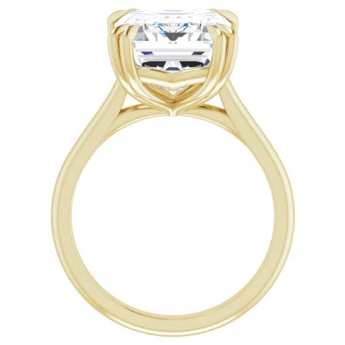 Bliss Diamond Certified 5ct Emerald Cut Diamond Designer Engagement Ring Lab Grown 14k Gold In 14k Yellow Gold