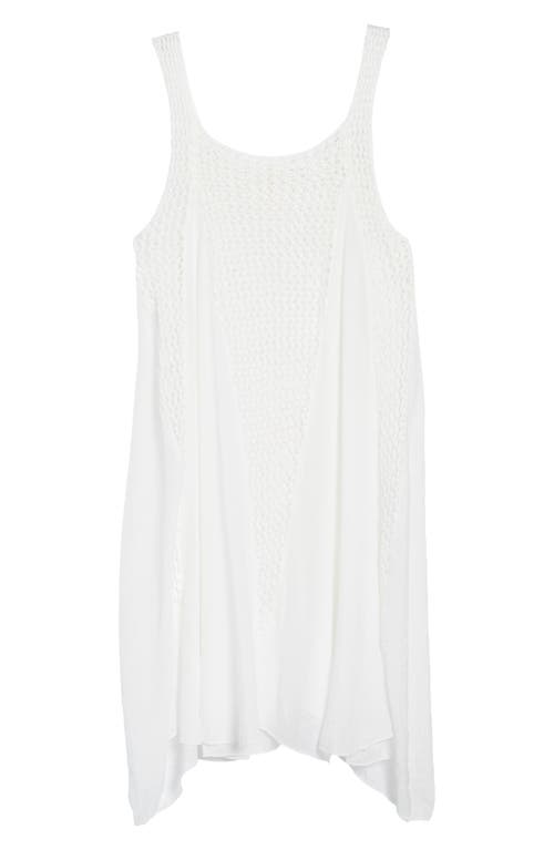 Elan Crochet Inset Cover-Up Dress in White