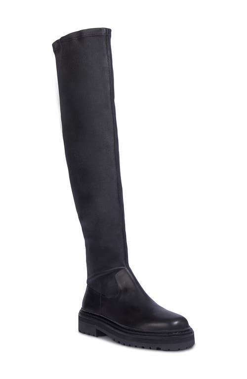 BLACK SUEDE STUDIO Dion Over the Knee Boot in Black Leather