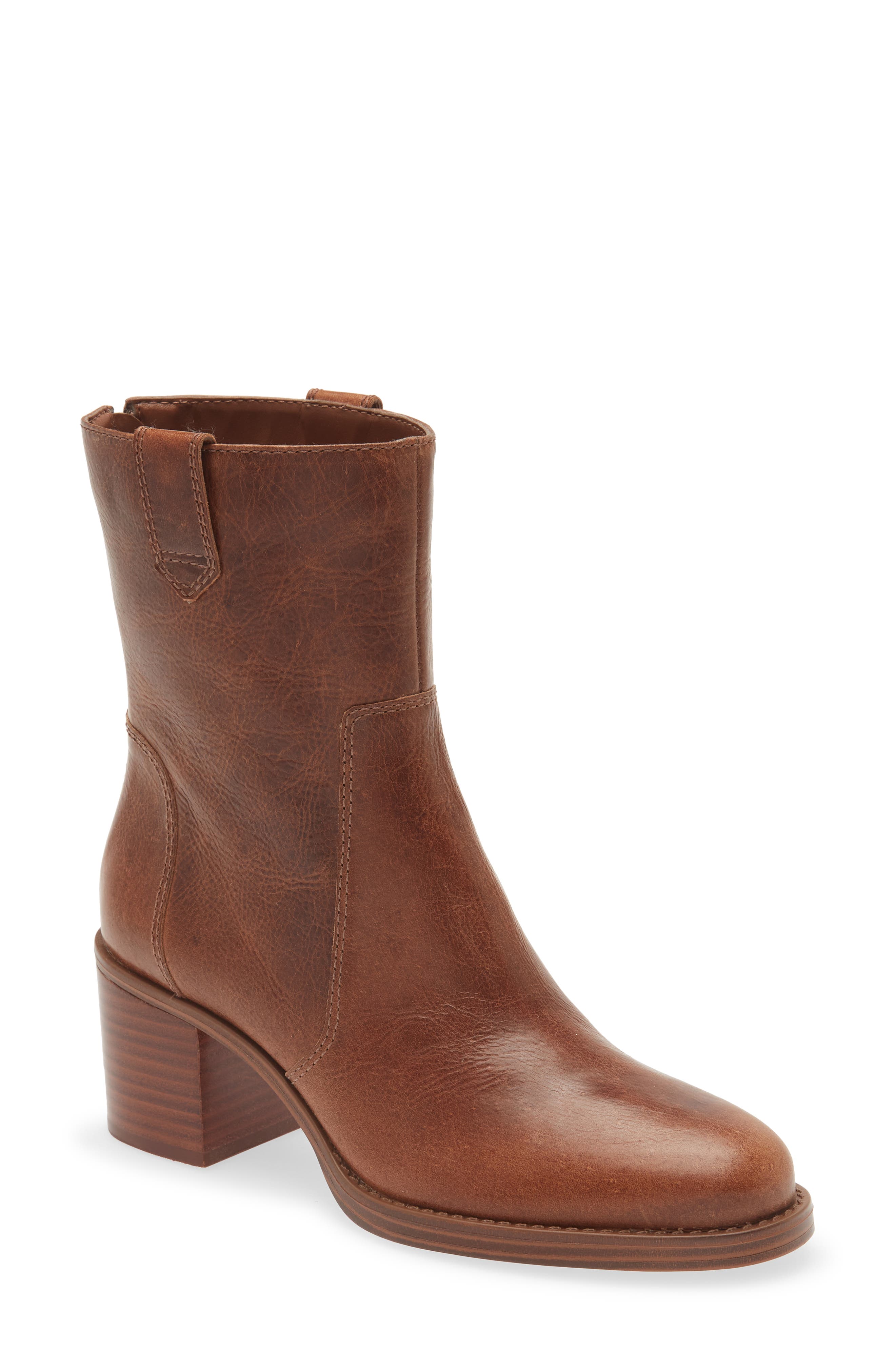 womens brown boots low heel