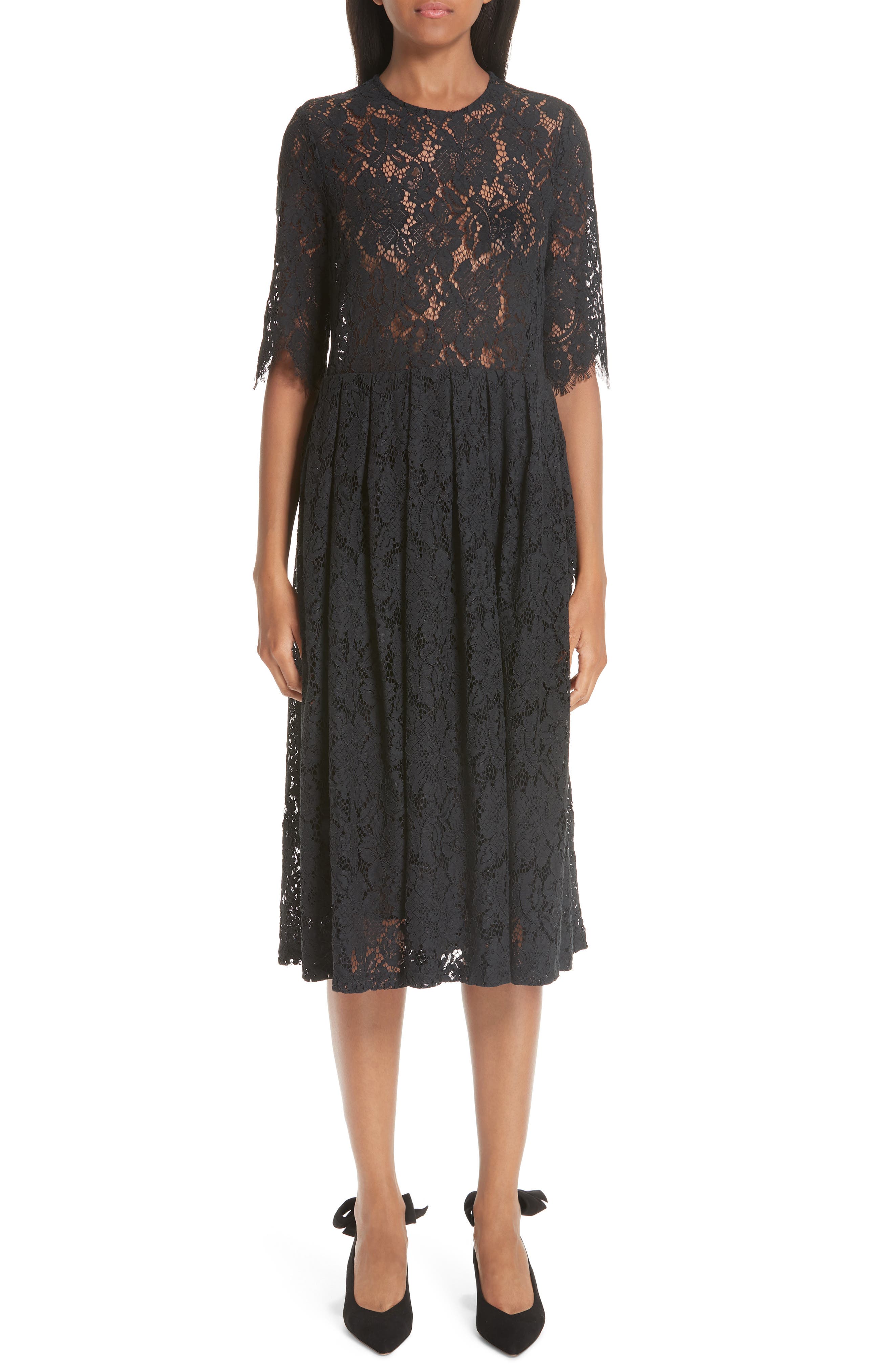 Ganni Cotton Blend Lace Dress
