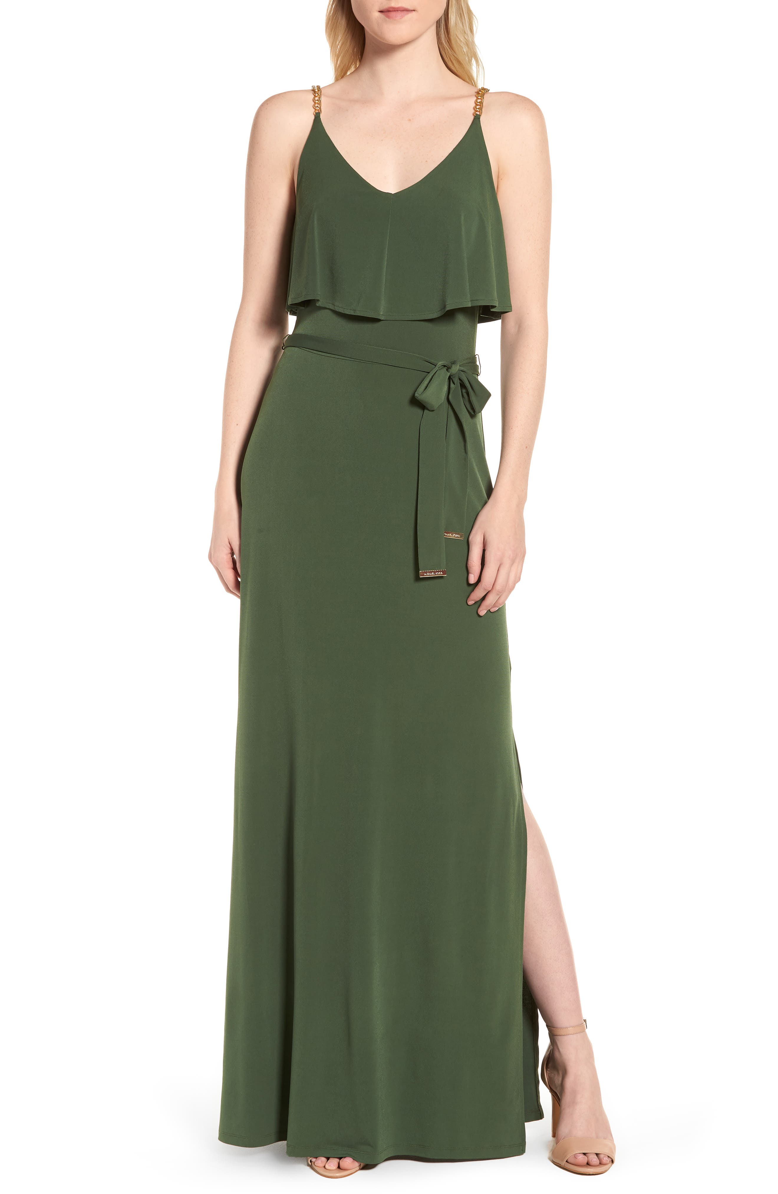 MICHAEL Michael Kors Chain Strap Popover Maxi Dress Nordstrom
