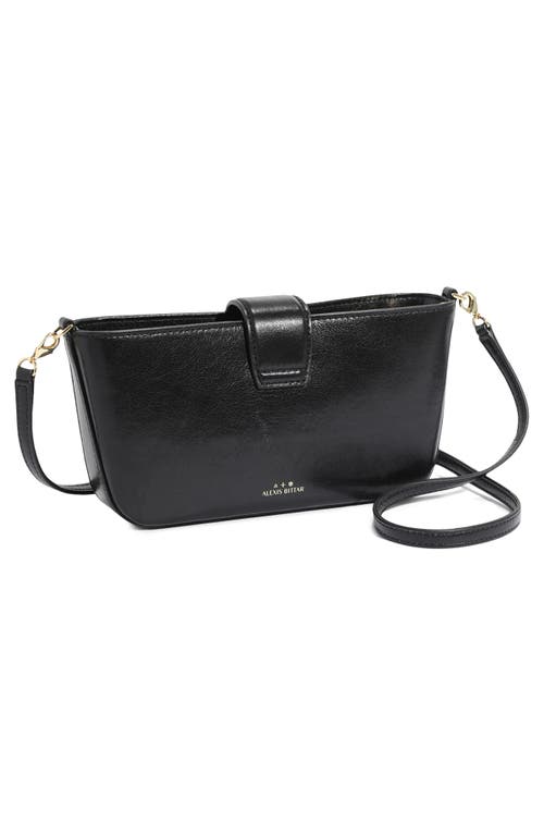 Shop Alexis Bittar Crumple Leather Crossbody Bag In Black