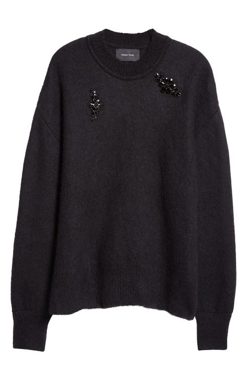 Shop Simone Rocha Alpaca & Wool Blend Sweater In Black/jet