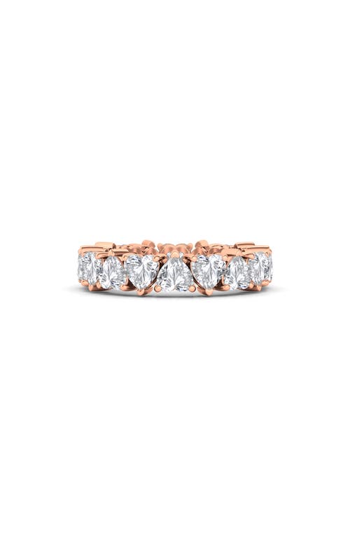 Hautecarat Alternating Hearts Lab Created Diamond Eternity Ring In Rose Gold