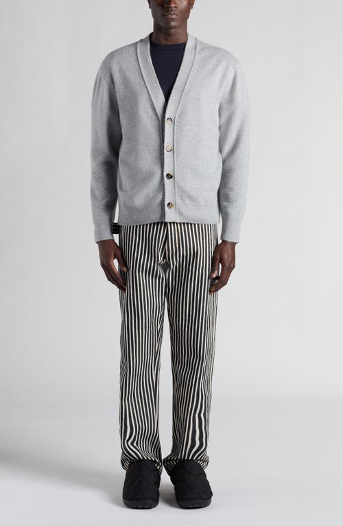 Bottega Veneta Grey Cashmere Cardigan In Light Grey Melange