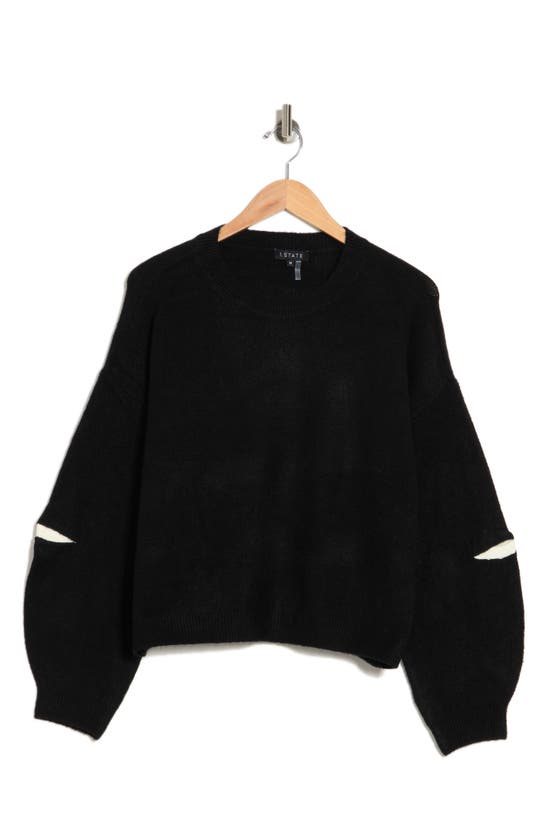 1.STATE ELBOW CUT-OUT PUFF SLEEVE SWEATER