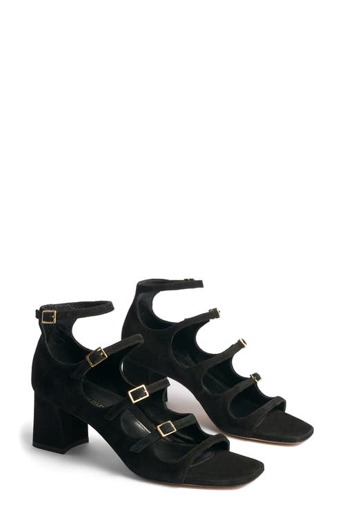 MARION PARKE Francine Ankle Strap Sandal in Black 