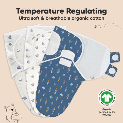 Keababies 3-pack Soothe Swaddle Wraps In Cosmo