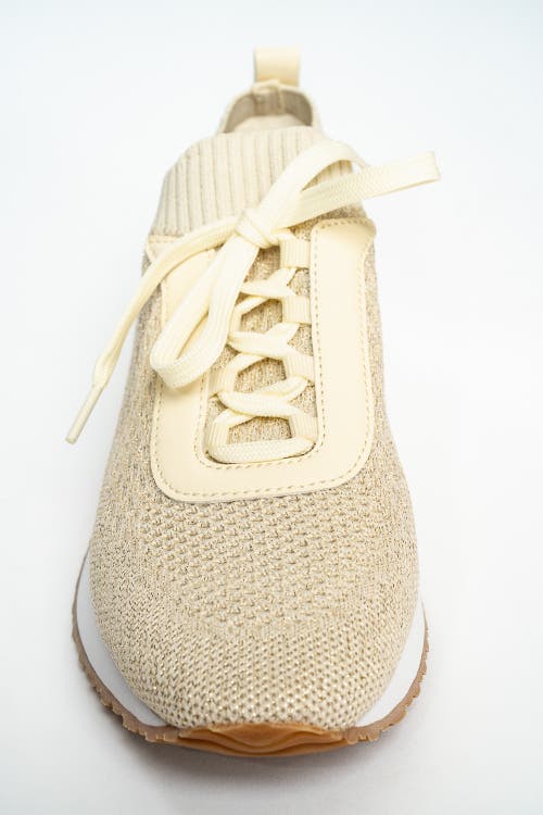 Allegra James Josie Knit Sneaker In Beige