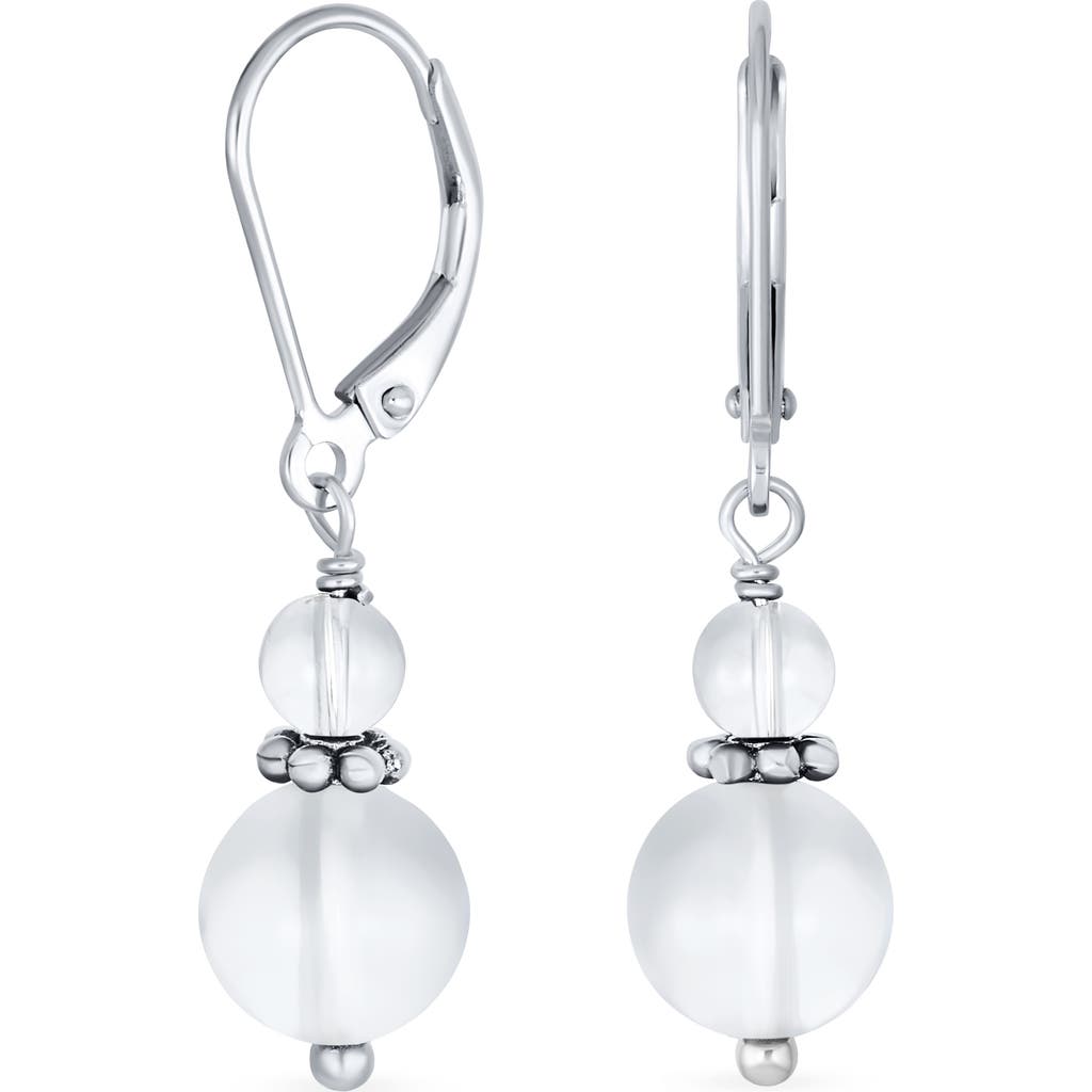 Bling Jewelry Resin Drop Earrings In White