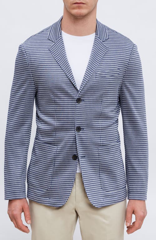 Premium Stretch Wool Blend Jersey Blazer in Dark Blue