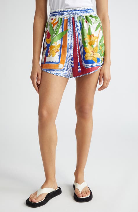Tropical Destination Linen Blend Shorts