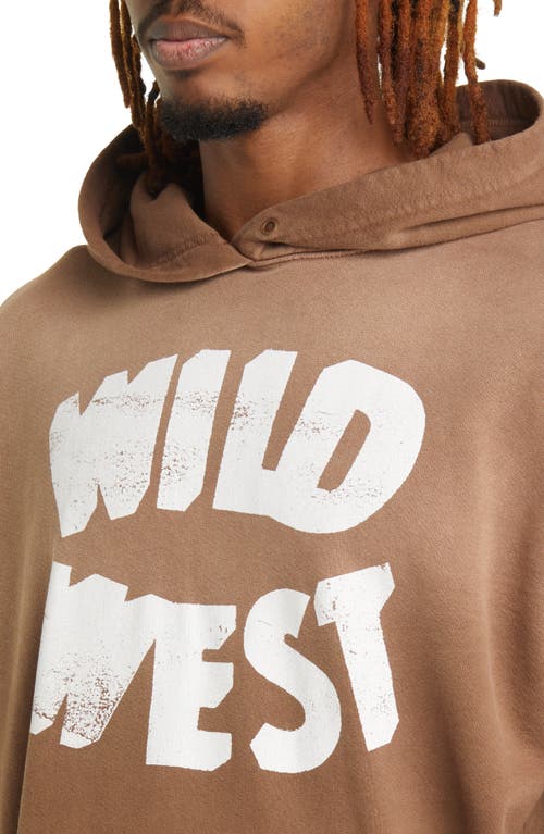 Shop One Of These Days Wild West Ombré Cotton Graphic Hoodie In Mustang Brown