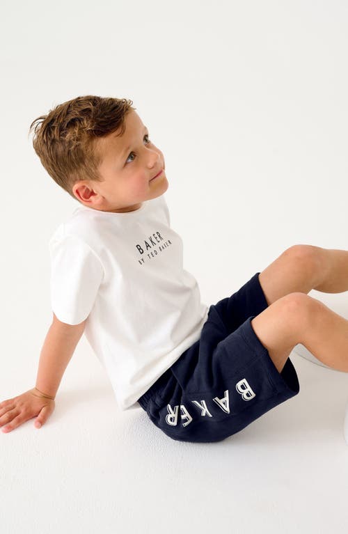 Shop Baker By Ted Baker Kids' Graphic T-shirt & Pull-on Shorts Set In Blue