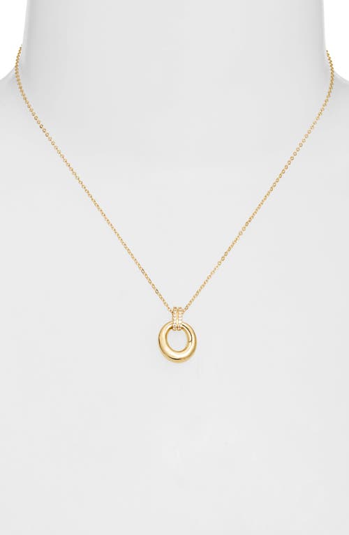 Shop Nordstrom Pavé Circle Pendant Necklace In 14k Gold Plated