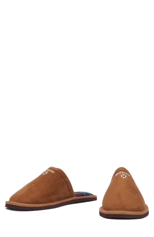 Shop Barbour Everitt Sueded Mule Slipper In Camel Beige