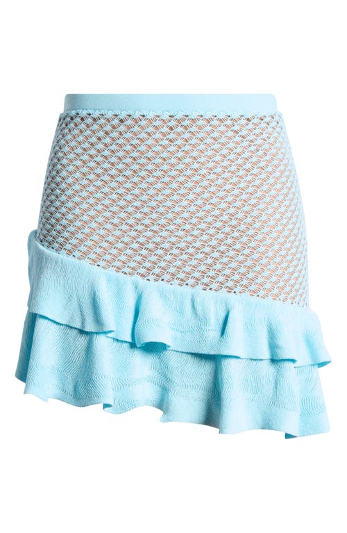 Shop Mistress Rocks Layered Ruffle Knit Miniskirt In Seafoam