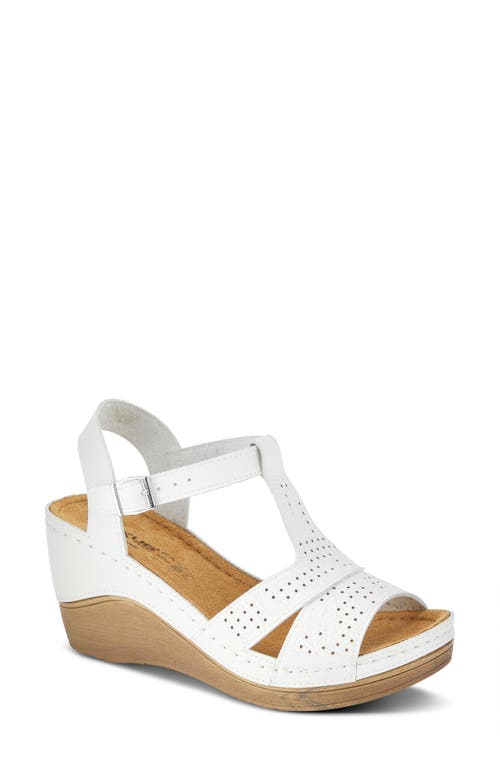 Flexus By Spring Step Natala Wedge Sandal In White