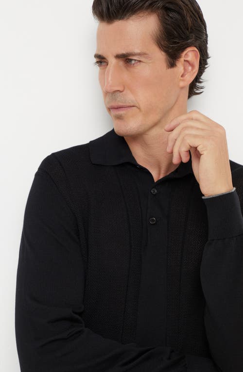 Shop Brunello Cucinelli Cotton Knit Polo In Black