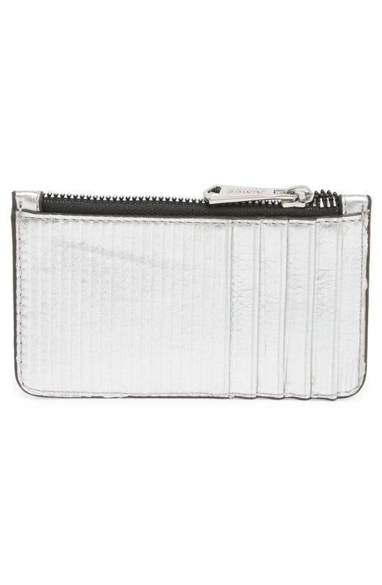 Shop Aimee Kestenberg Melbourne Leather Wallet In Stripe Embossed Silver