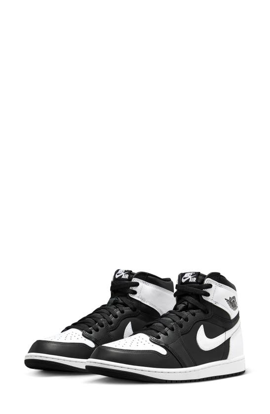 Shop Jordan Air  1 Retro High Top Sneaker In Black/ White/ White