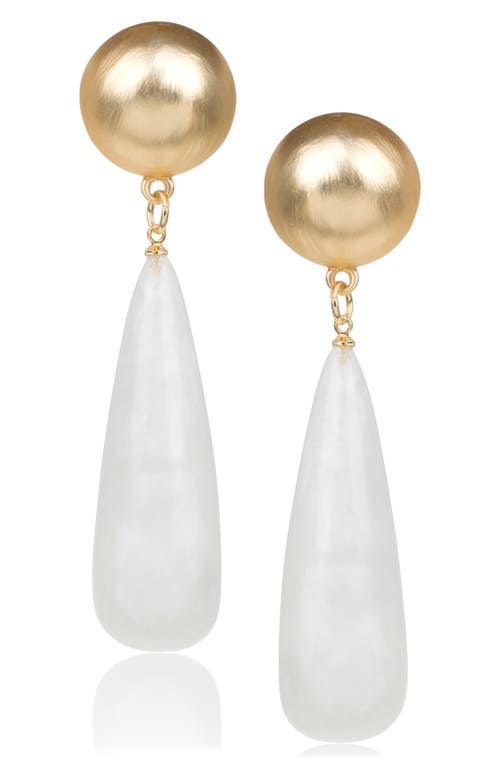 Shop Jardin Lucite Drop Earrings In Opal/gold