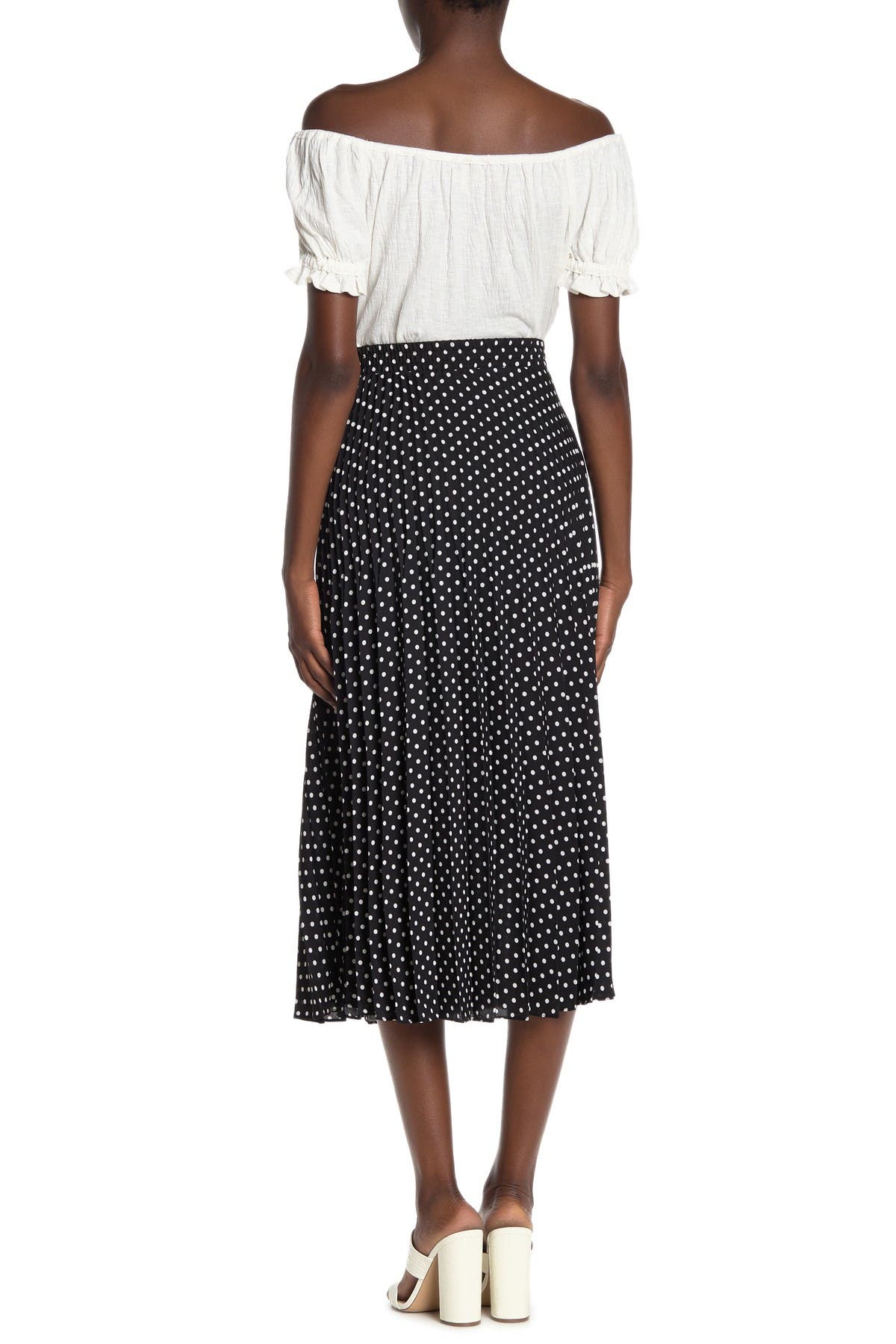 Max Studio Pleated Midi Skirt In Charcoal1