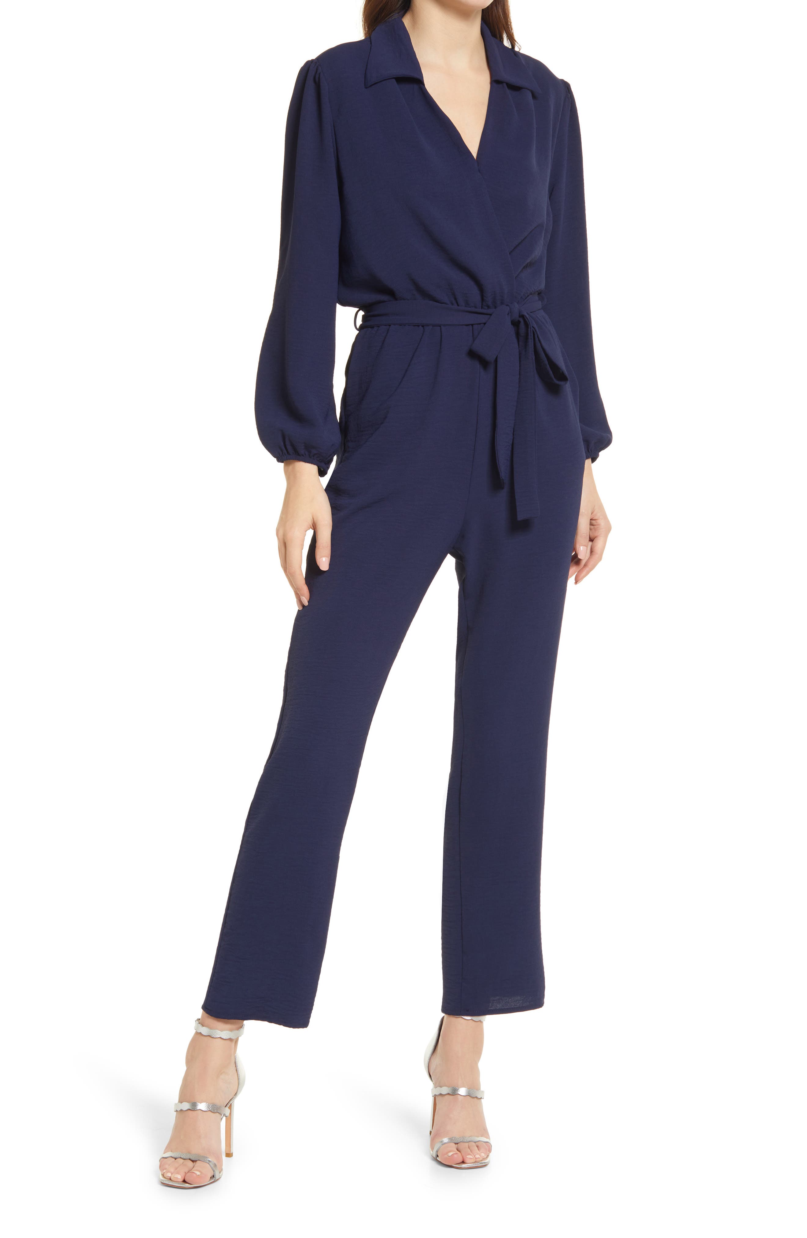 navy dressy jumpsuit