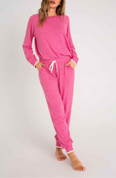 Dreamgirl Soft Rib-Knit Jersey Camisole and Jogger Pants Sleepwear Set