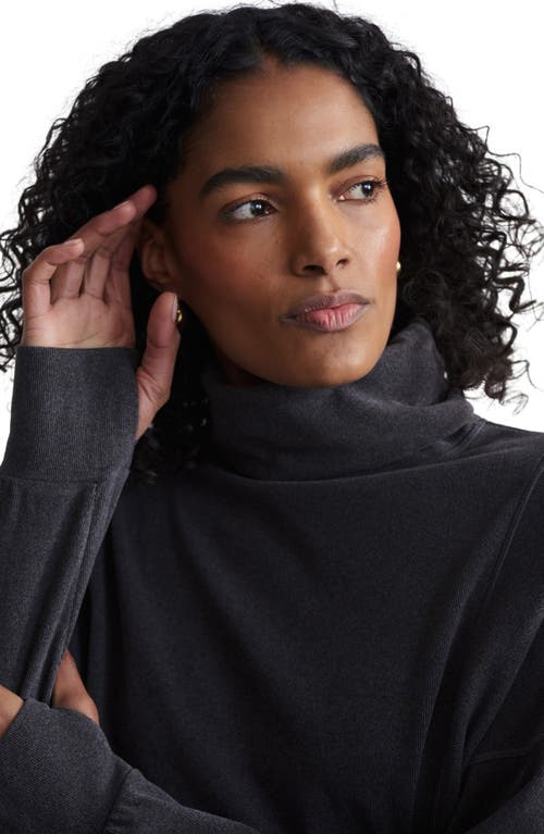 Varley Rainer Roll Neck Midlayer Sweatshirt In Black Marl In Black Marl
