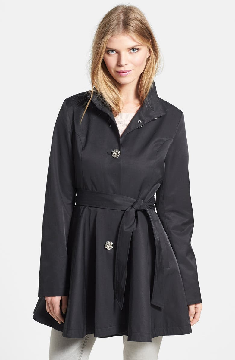 Betsey Johnson High/Low Hem Belted Trench Coat | Nordstrom