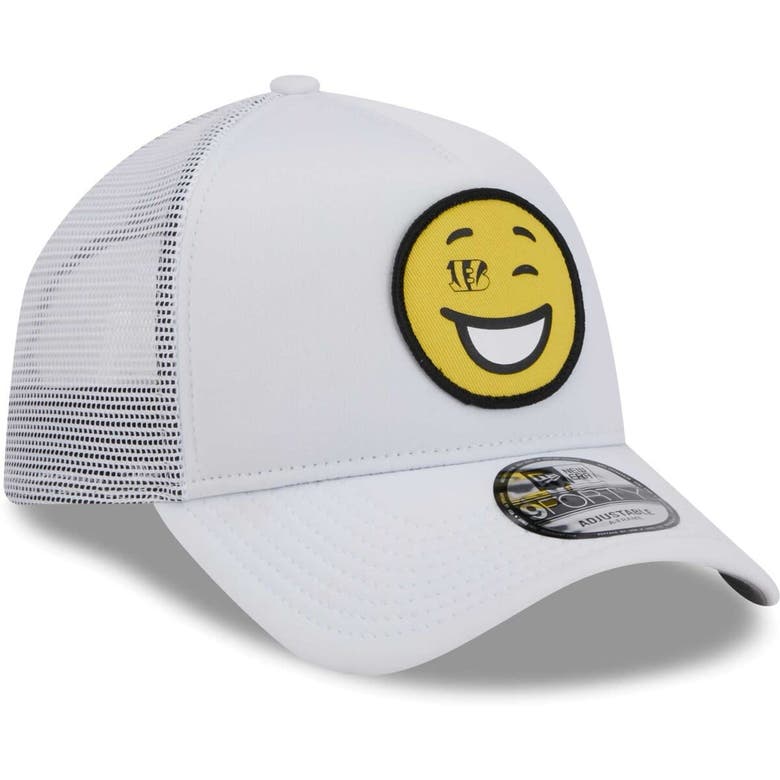 Shop New Era White Cincinnati Bengals Happy A-frame Trucker 9forty Snapback Hat