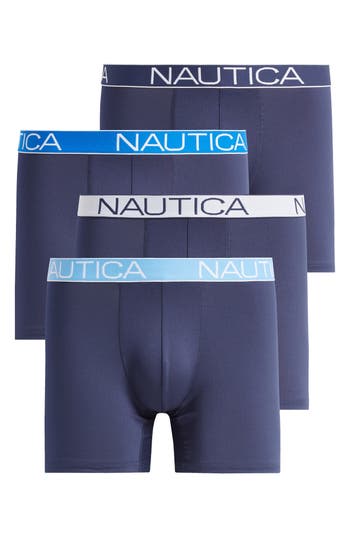 Nautica 4-pack Micro Boxer Briefs In Peacoat W/assorted Waistbands
