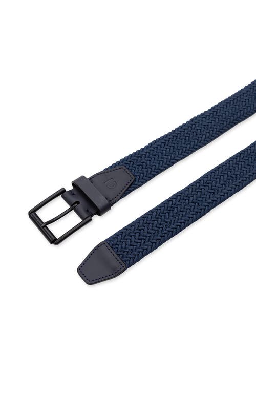 Cole Haan Tubular Stretch Web Belt In Navy