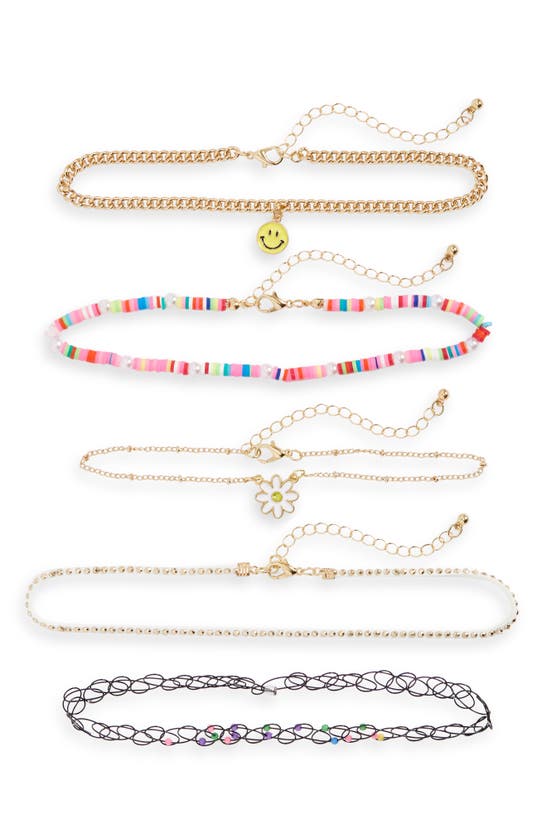 Capelli New York Kids' Set Of Choker Necklaces In Pink Multi | ModeSens