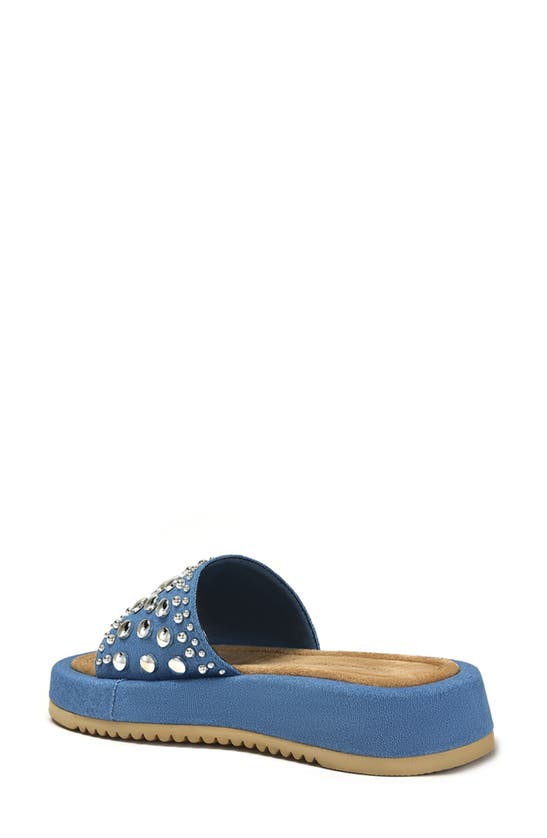 Azalea Wang Espinosa Platform Slide Sandal In Blue
