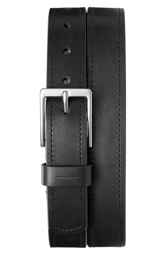 Shinola Men's Reversible Rectangular-buckle Leather Belt In Black