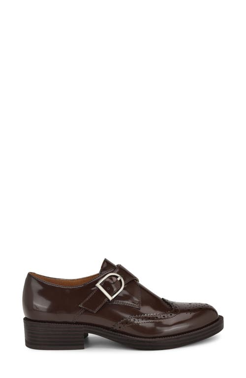 Shop Nine West Wingtip Monk Strap Loafer In Dark Brown