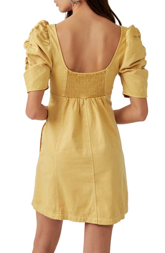 Free People Cheyenne Denim Minidress In Sand Dune