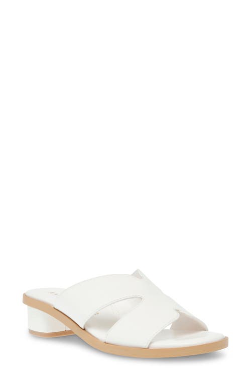 Timmy Slide Sandal in White Smooth