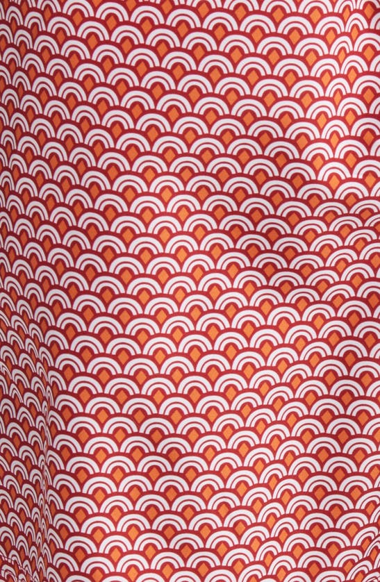 Shop Original Penguin Geometric Print Swim Trunks In Red Dahlia