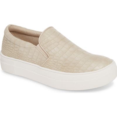 Steve Madden Gills Platform Slip-On Sneaker, Beige