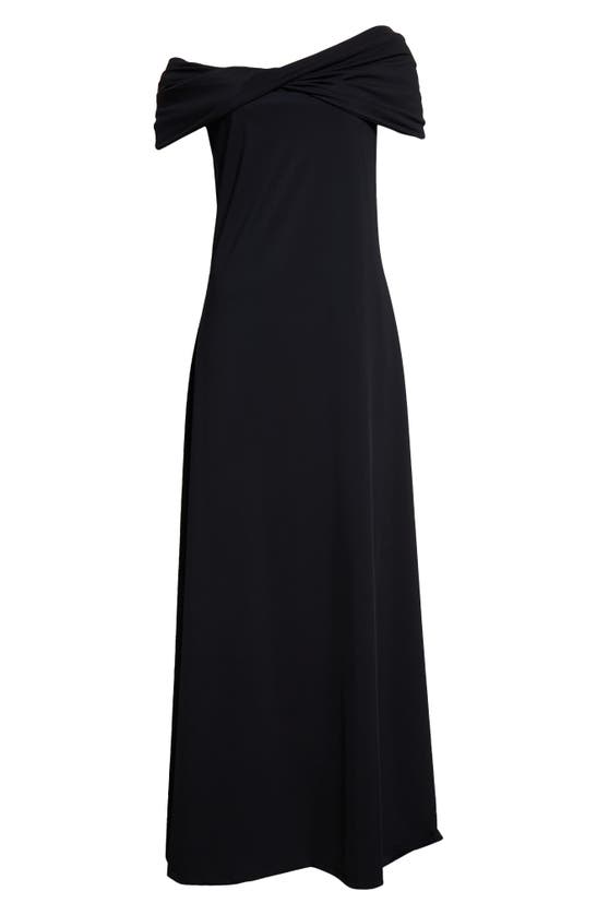 Shop Rohe Asymmetric Off The Shoulder Dress In Noir