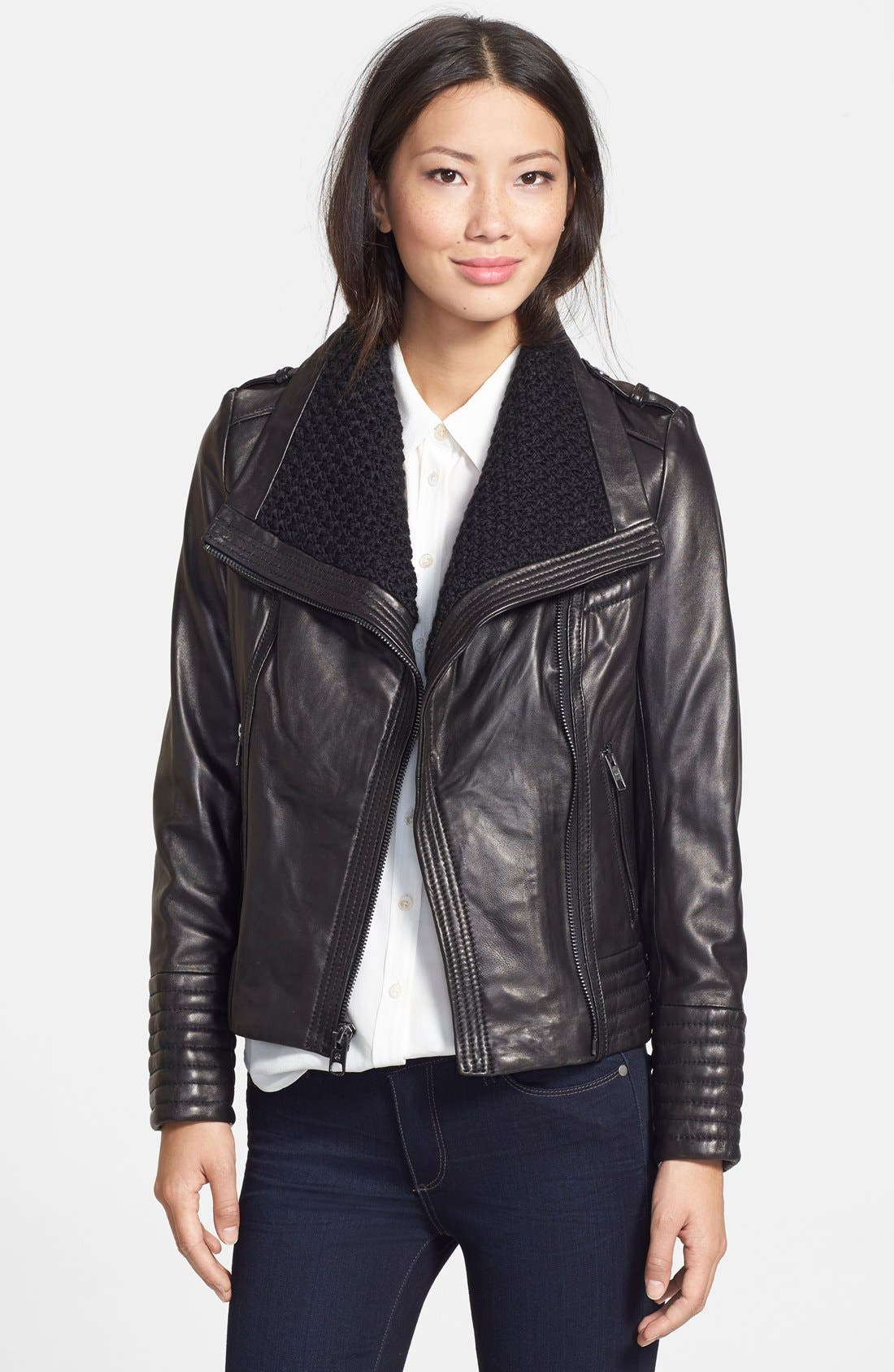 women's michael kors leather jacket