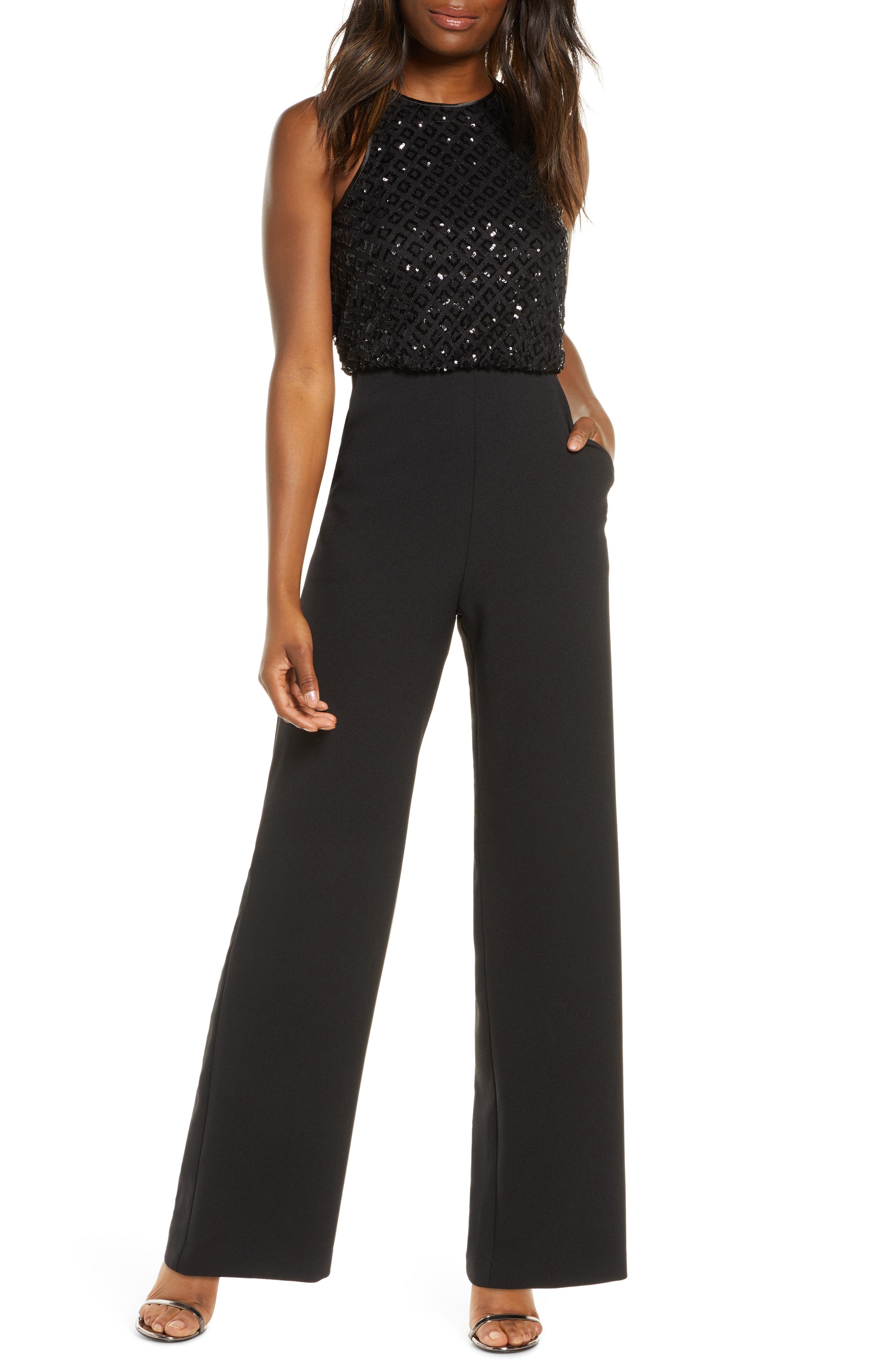 sequin bodice jumpsuit