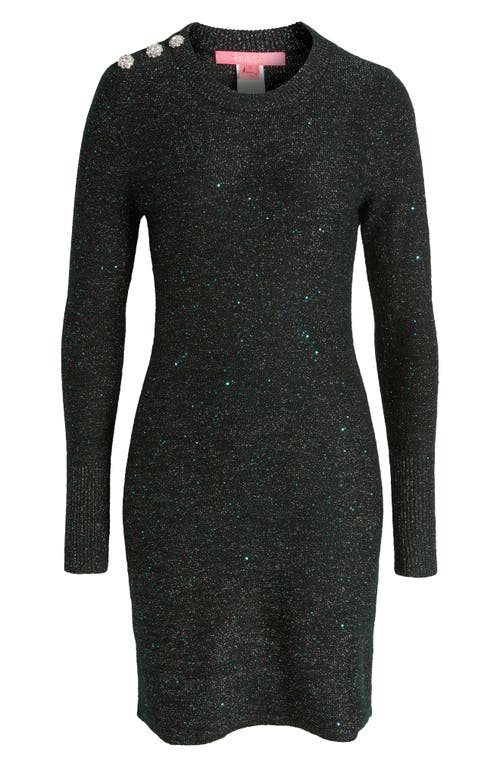 Lilly Pulitzer Lilly Pulitzer Morgen Long Sleeve Sparkle Knit Sweater Dress  in Evergreen Metallic | Smart Closet